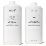 Pachet pentru Parul Uscat si Fragil - Keune Care Vital Nutrition: Sampon 1000 ml + Balsam 1000 ml